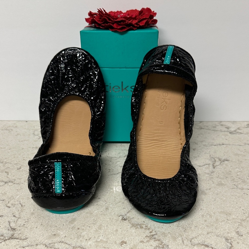 Tieks Shiny Black Ballet Flats - Picture 6 of 7